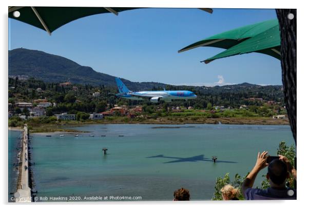 Corfu Landing  Acrylic by Rob Hawkins