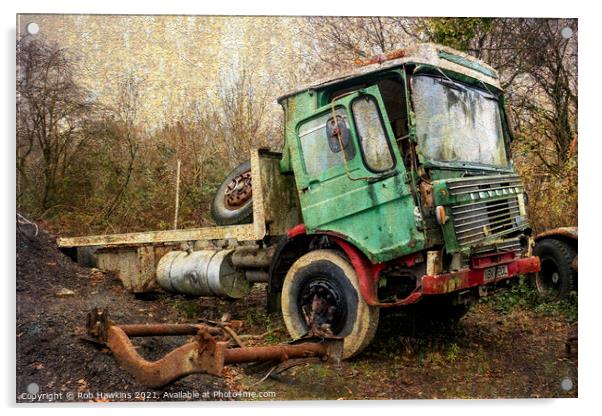 The Battered Leyland  Acrylic by Rob Hawkins