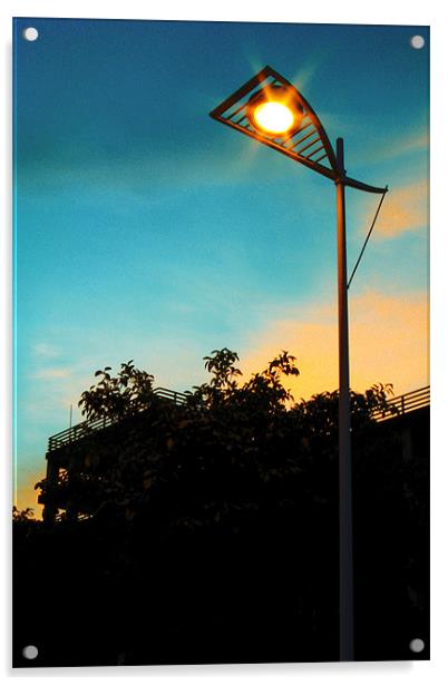 The Lonely Street Lamp Acrylic by Kimi Johnnason