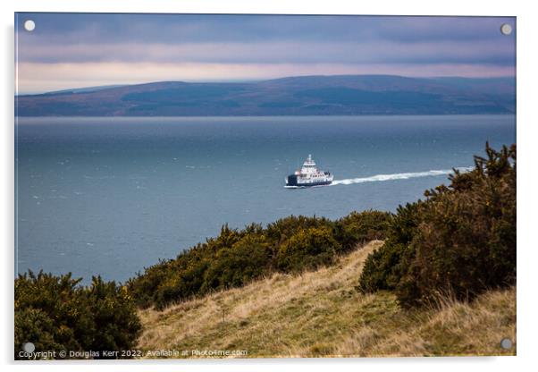 MV Catriona ferry, Lochranza Bay, Arran Acrylic by Douglas Kerr