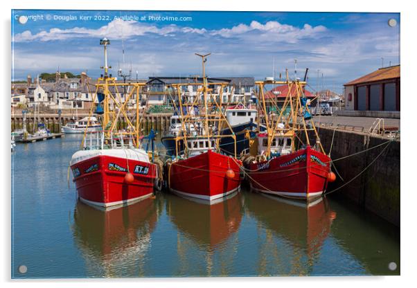 Fishing boats, Arbroath harbour Acrylic by Douglas Kerr