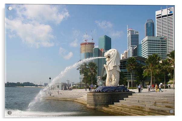 Merlion sculpture in Singapore Acrylic by Douglas Kerr