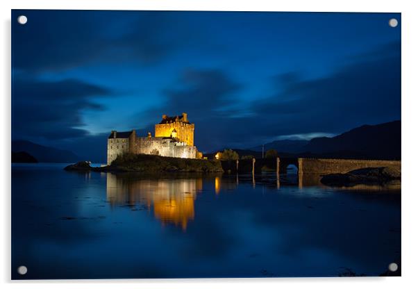 Eilean Donan Castle at night Acrylic by Douglas Kerr