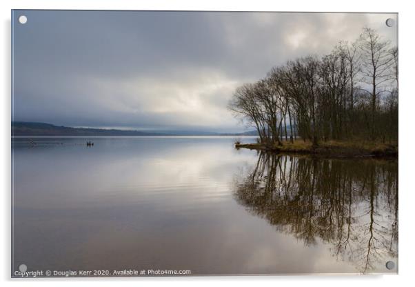 Reflections on Loch Lomond Acrylic by Douglas Kerr