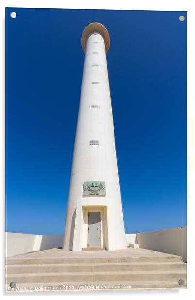 Faro de Punta Pechiguera, lighthouse, Lanzarote Acrylic by Douglas Kerr