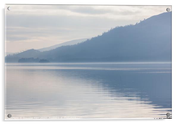Misty reflections on Loch Lomond Acrylic by Douglas Kerr