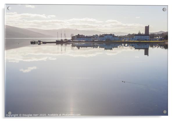 Inverary reflected in Loch Fyne Acrylic by Douglas Kerr