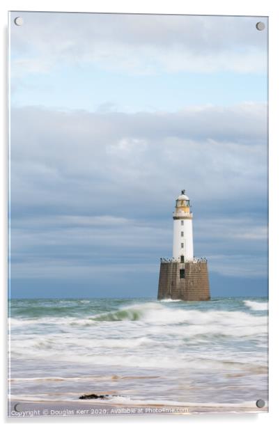 Rattray Head Lighthouse, right, Peterhead Acrylic by Douglas Kerr