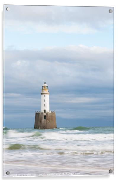 Rattray Head Lighthouse, left, Peterhead Acrylic by Douglas Kerr