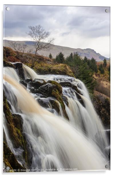 Waterfall, Loup of Fintry Acrylic by Douglas Kerr