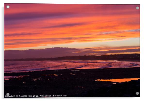 Sunset Arbroath West Links Acrylic by Douglas Kerr