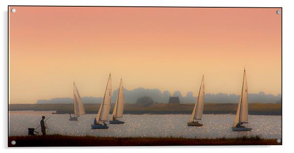 Sunset sailing Acrylic by Mike Sherman Photog