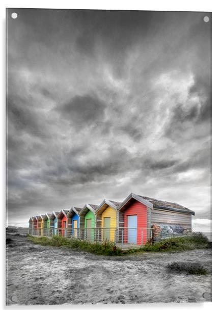 Blyth Beach Huts Acrylic by Mike Sherman Photog