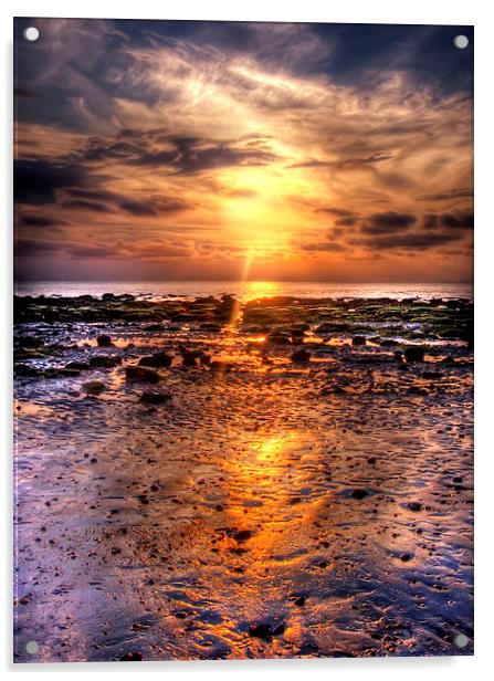 Hunstanton Sunset Acrylic by Mike Sherman Photog