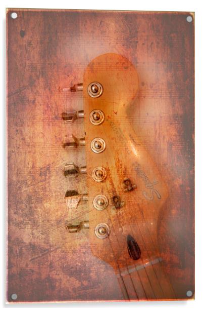 Textured Guitar one Acrylic by Mike Sherman Photog