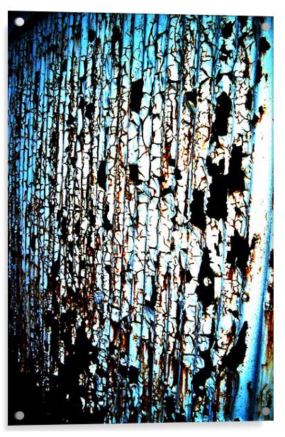rusty metal wall Acrylic by amy pierzchalo