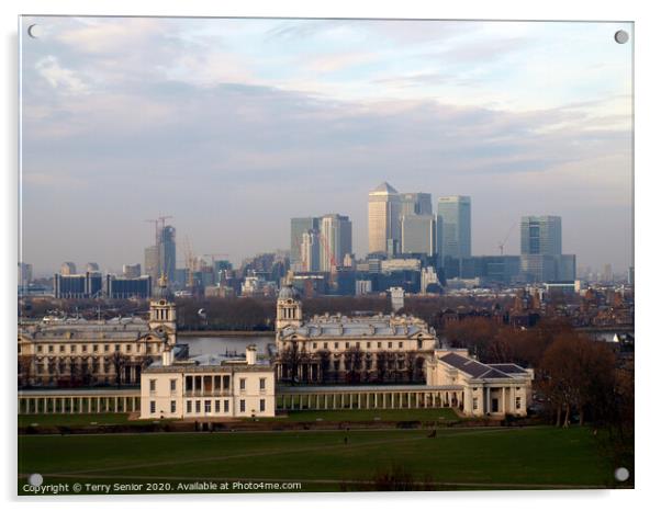 View from Greenwich Park in February Acrylic by Terry Senior