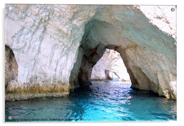 Blue Caves of Zakynthos (Zanti) Acrylic by Terry Senior