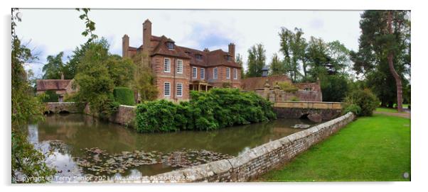 Groombridge Place 17th century moated manor house Acrylic by Terry Senior