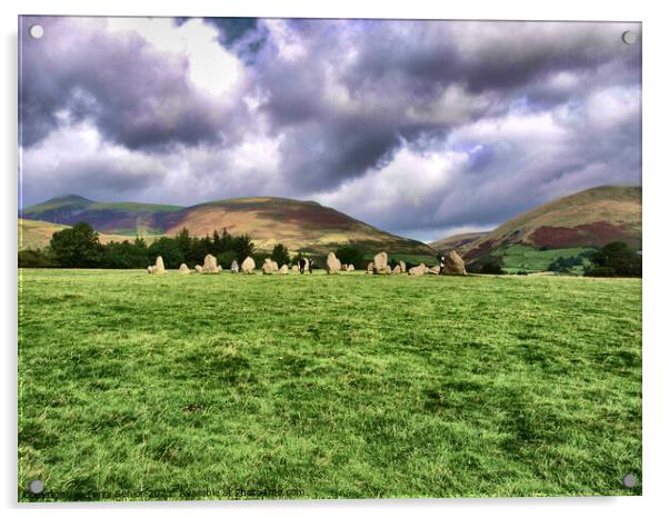 HDR image of Castlerigg Stone Circle Lake District Acrylic by Terry Senior