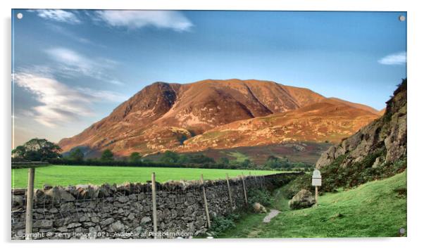 HDR landscape of Rannerdale, Cumbria Acrylic by Terry Senior
