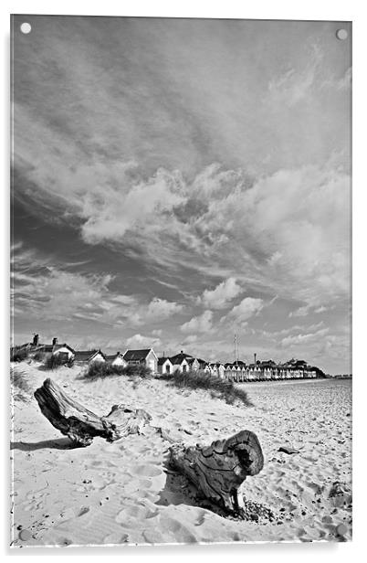 Line of Beach Huts on Southwold Beach Acrylic by Paul Macro