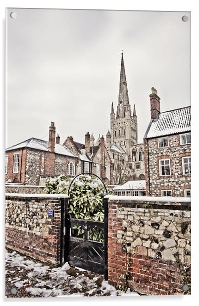 Looking Through to Norwich Cathedral Acrylic by Paul Macro