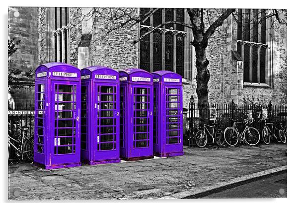 Purple Phone Boxes Acrylic by Paul Macro