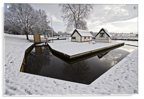 Coltishall Boat Houses in Winter Acrylic by Paul Macro