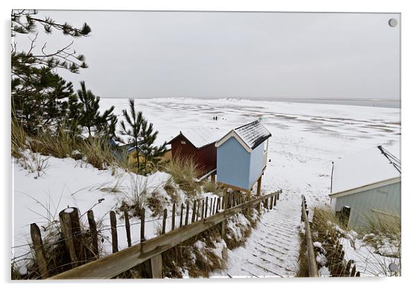 Snowy Wells Beach Acrylic by Paul Macro