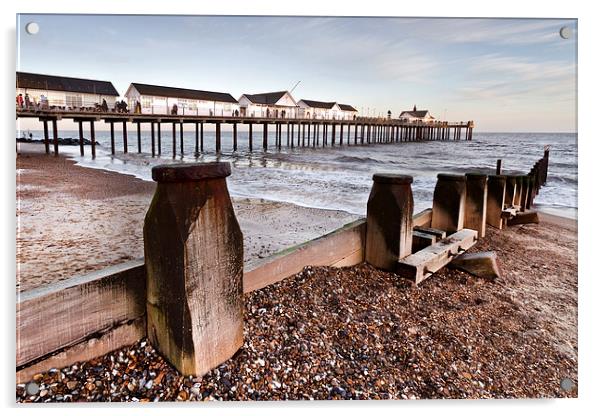 Southwold Pier Acrylic by Paul Macro