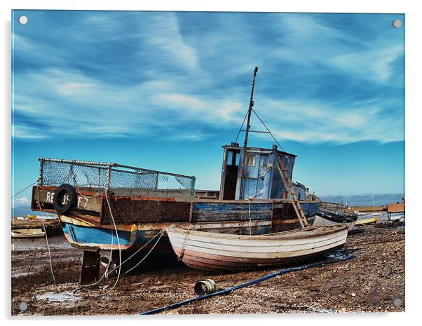 Brancaster Staithe at Low Tide Acrylic by Paul Macro