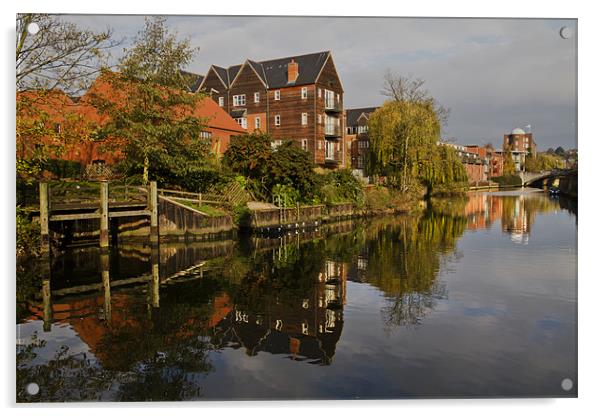 River Wensum Reflection in Norwich Acrylic by Paul Macro
