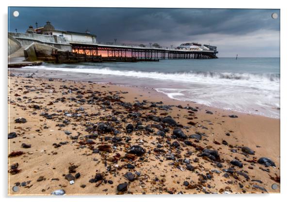 Stormy Sunset over Cromer Pier Acrylic by Paul Macro
