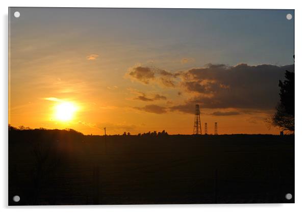 Sundown in Suffolk Acrylic by Ben Tasker