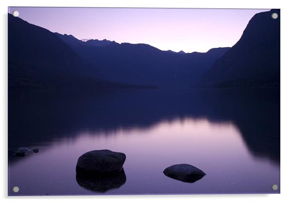 Lake Bohinj sunset Acrylic by Ian Middleton