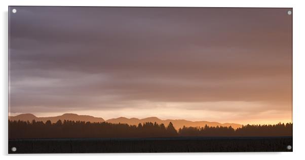 Dawn breaks over Gorenjska Acrylic by Ian Middleton