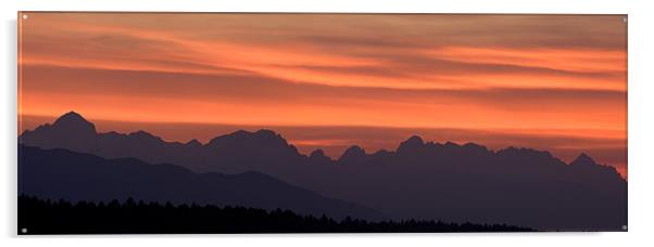 Julian Alps sunset Acrylic by Ian Middleton