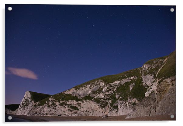 Starry night at Durdle Door Acrylic by Ian Middleton
