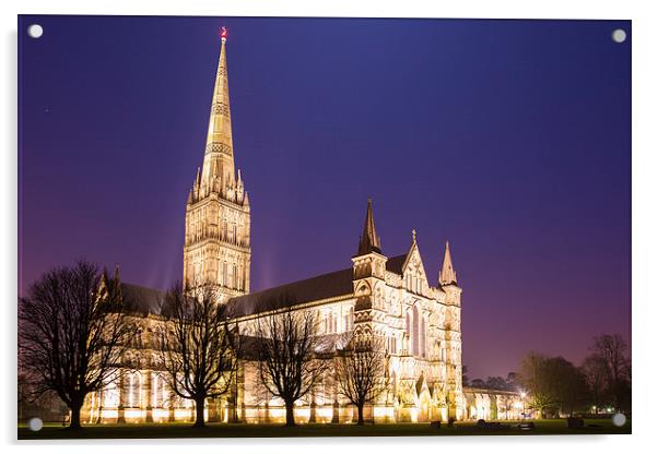 Salisbury Cathedral Acrylic by Ian Middleton