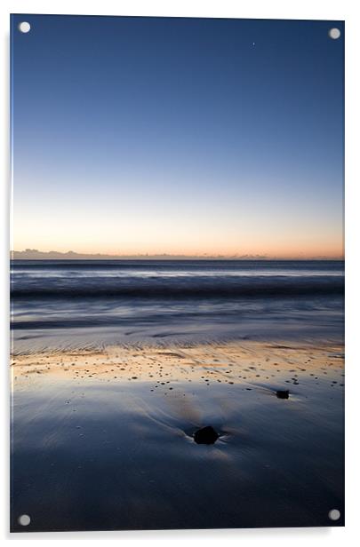 Ballynaclash beach at dawn, Blackwater, Wexford Acrylic by Ian Middleton