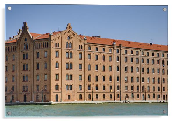 G Stucky Hilton Molino hotel in Venice, Italy. Acrylic by Ian Middleton