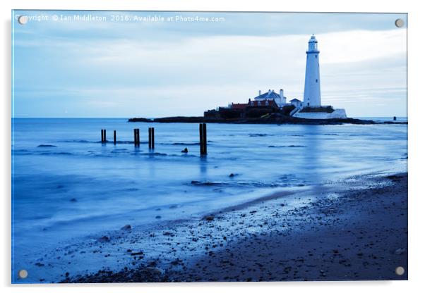 Saint Mary's Lighthouse at Whitley Bay Acrylic by Ian Middleton