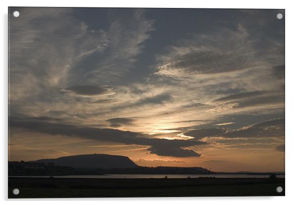 Sunset over Sligo Bay Acrylic by Ian Middleton