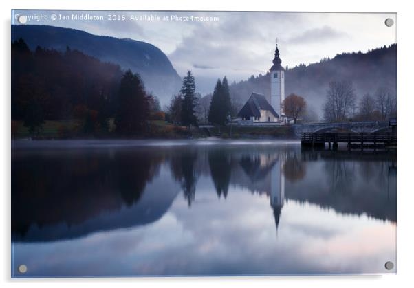 Morning at Lake Bohinj in Slovenia Acrylic by Ian Middleton