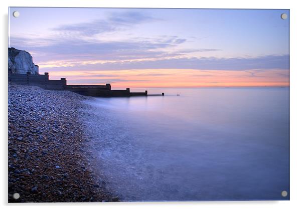 Sunrise at the White Cliffs of Dover Acrylic by Ian Middleton