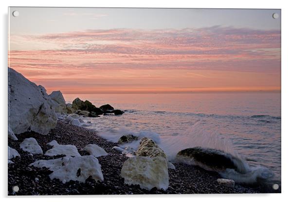 Sunrise at the White Cliffs of Dover Acrylic by Ian Middleton