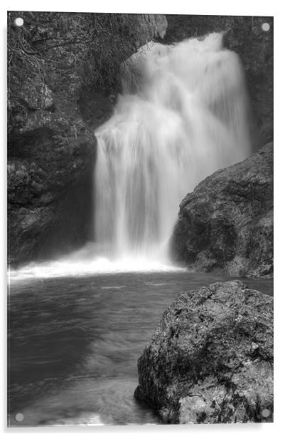 Sum Waterfall in Vintgar Gorge Acrylic by Ian Middleton