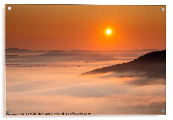 Sunrise over the moors Acrylic by Ian Middleton