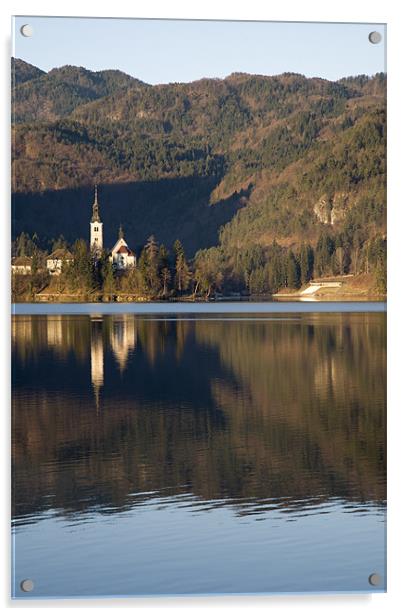 View across Lake Bled Acrylic by Ian Middleton